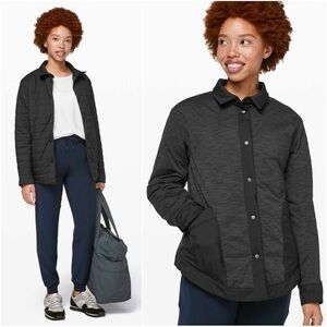 Lululemon Switch Please Shacket Black & Grey Reversible Puffer Shirt Jacket Sz 8
